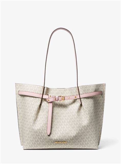 michael kors pink logo bag|emilia large logo tote bag.